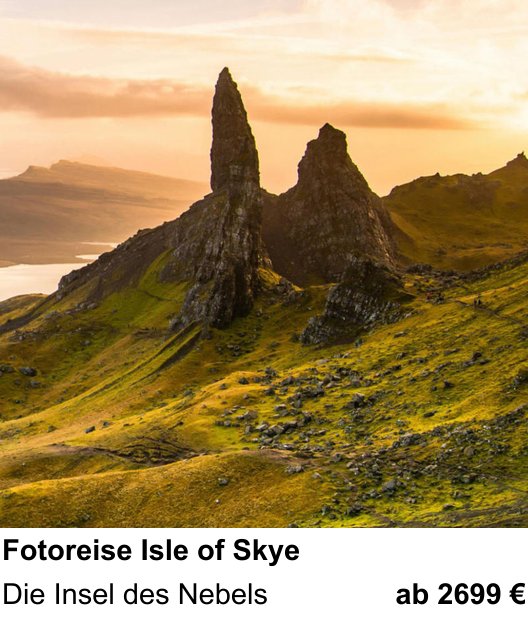 Kreativer Fotoworkshop: Fotoreise Isle of Skye – Die Insel des Nebels