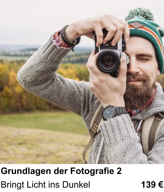 Lerne Aufbaukurs Fotografie Teil 2 in Berlin – Bringt Licht ins Dunkel